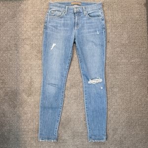 Joe's Jeans Skinny Light Blue Distressed Jeans 26